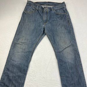 Levi's 514 Slim Straight Jeans Mens 34 x 30 Denim‎ Pants Blue Faded